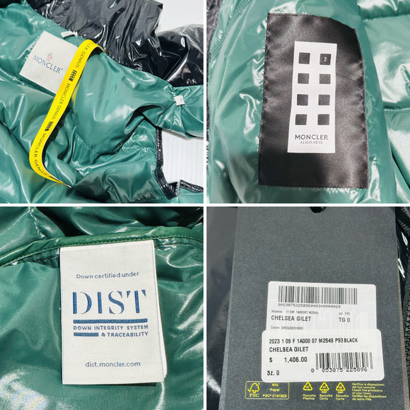 Moncler X Alicia Keys Chelsea Vest Jacket Women 0/ S Black Full Zip NWT $1405 - Picture 9 of 11